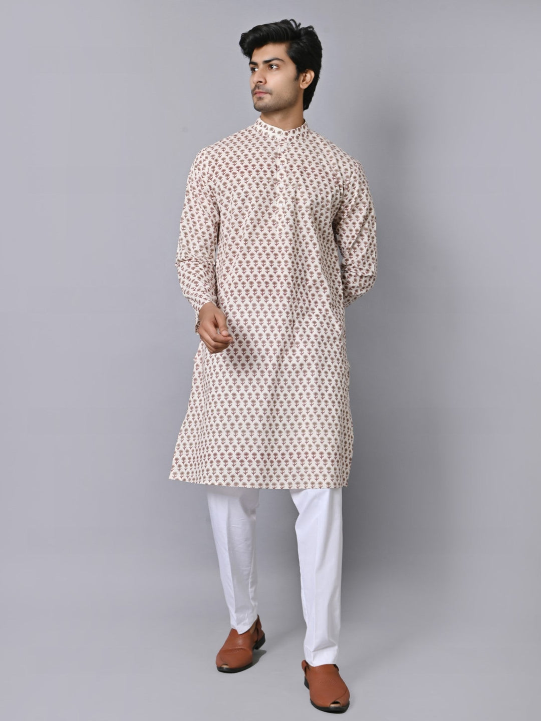 Floral Cream Only Kurta