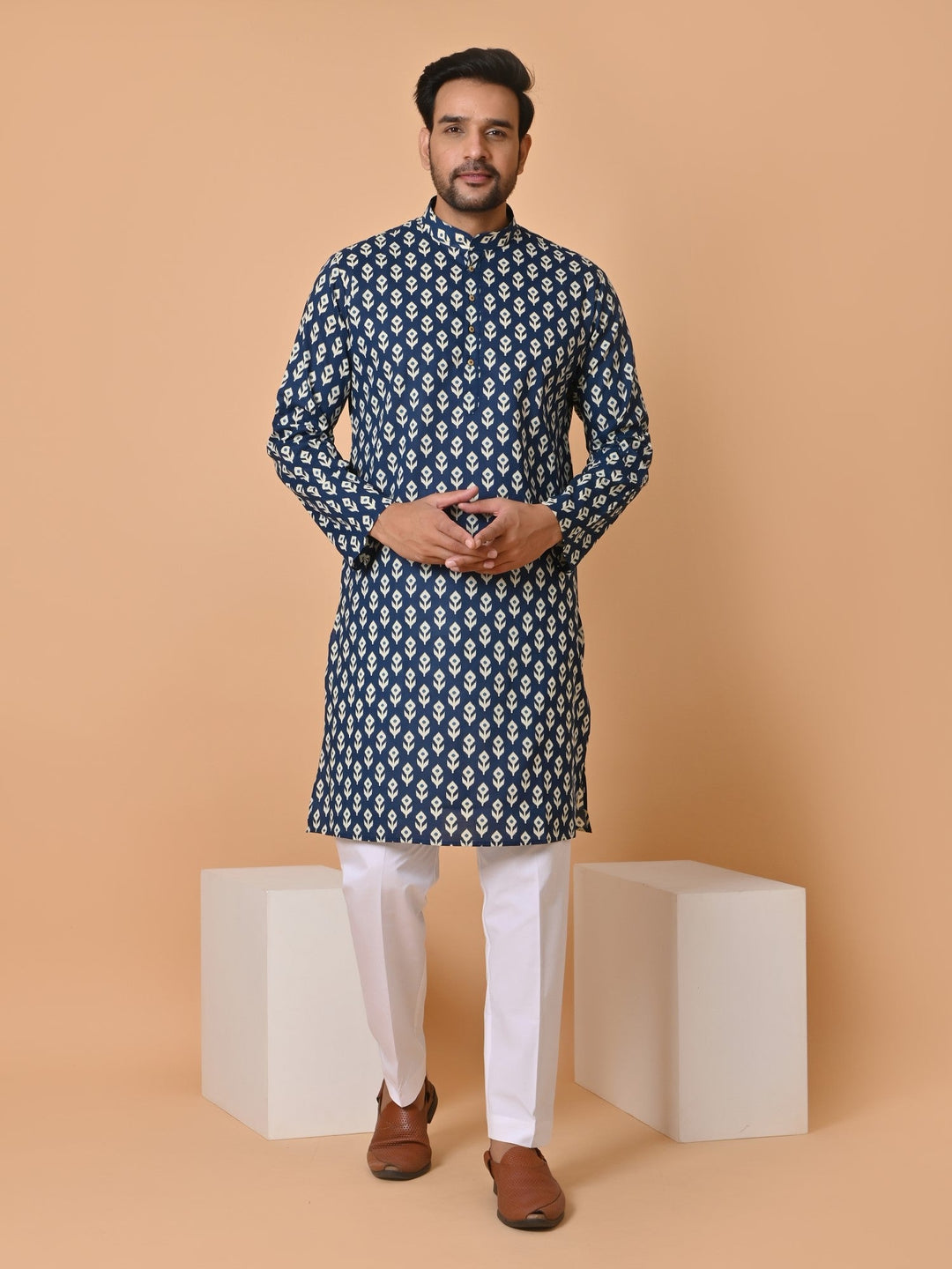 Ethnic Motifs Blue Only Kurta