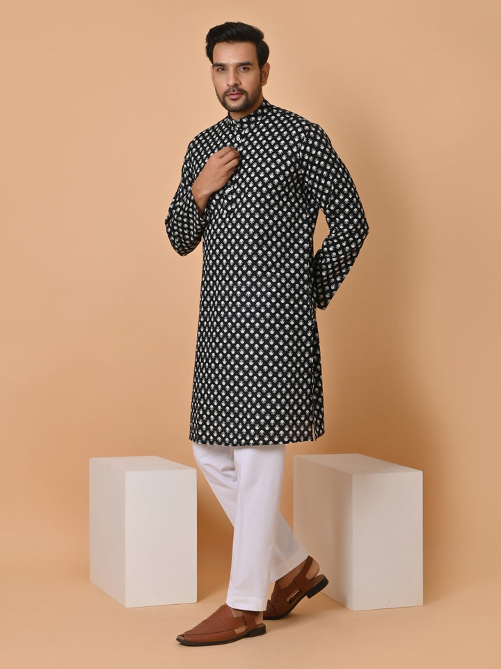 Ethnic Motifs Black Only Kurta