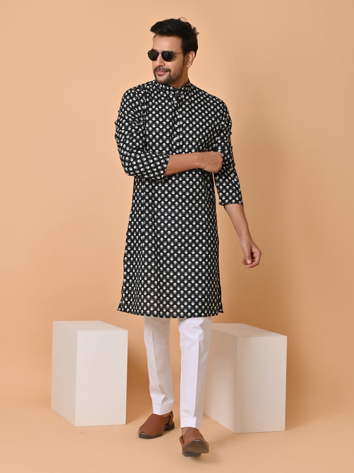 Ethnic Motifs Black Only Kurta