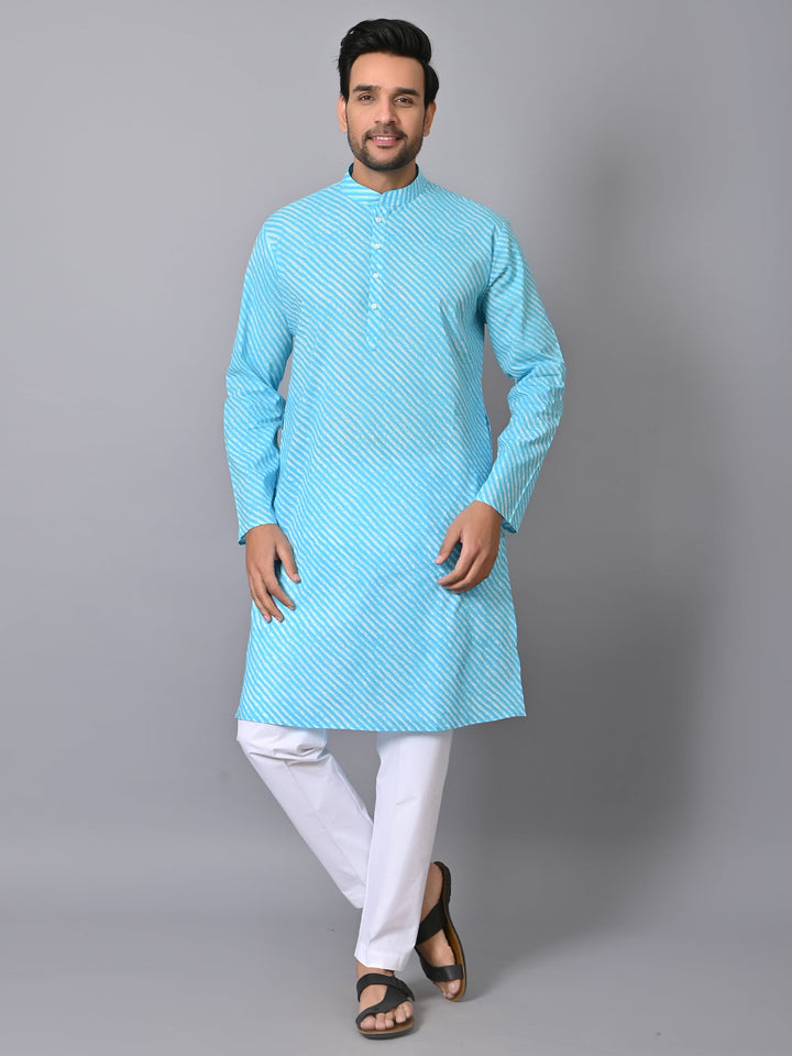 Leheriya Blue Only Kurta