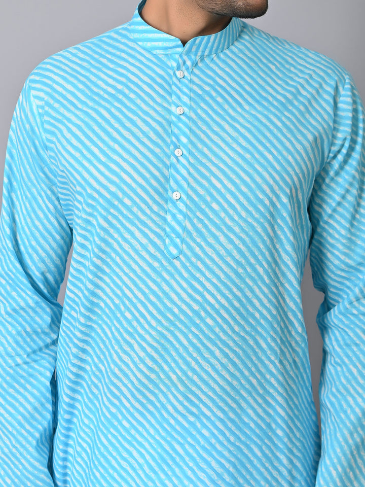 Leheriya Turquoise Blue Only Kurta