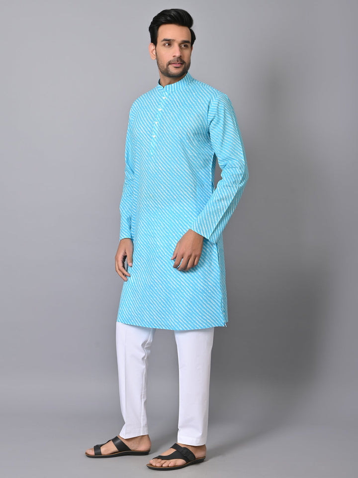 Leheriya Blue Only Kurta