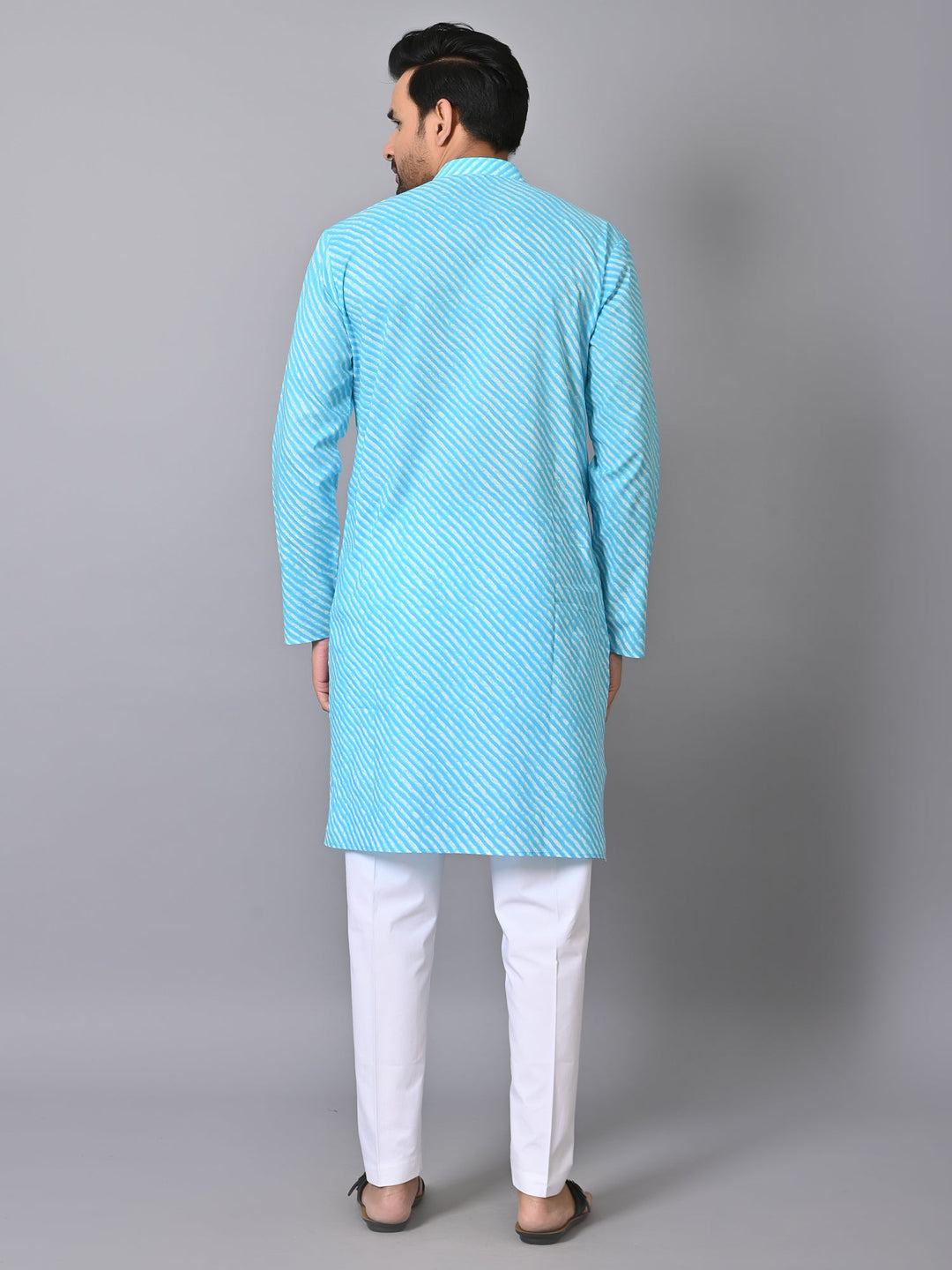 Leheriya Blue Only Kurta