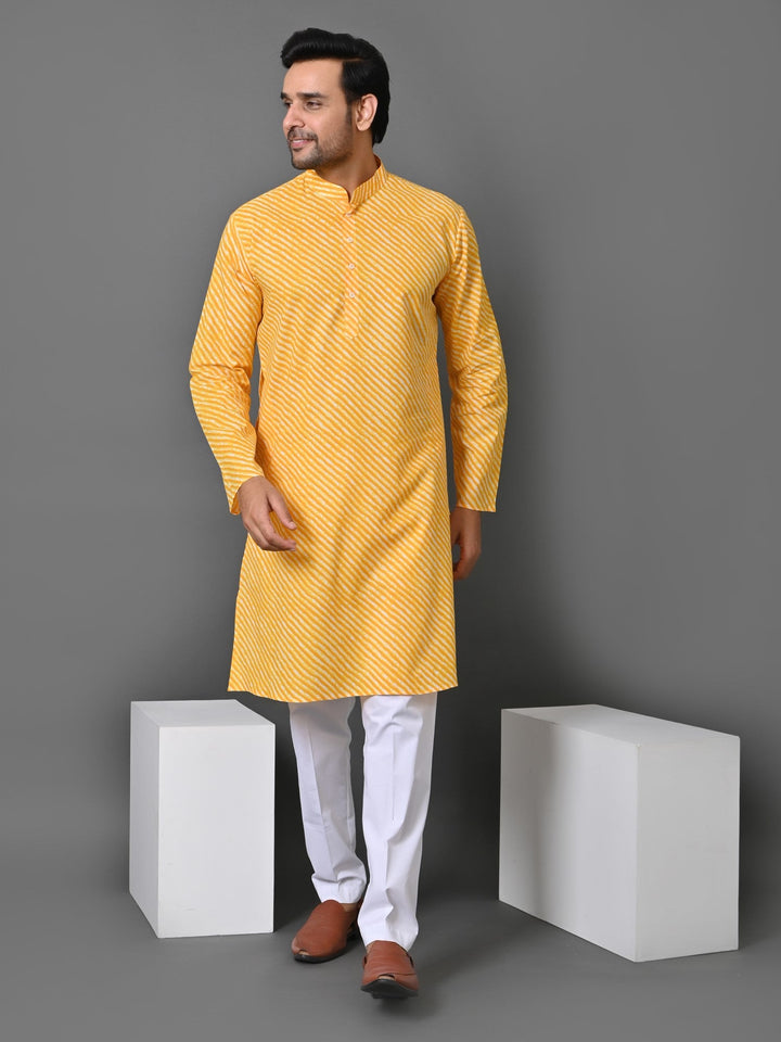 Leheriya Yellow Only Kurta