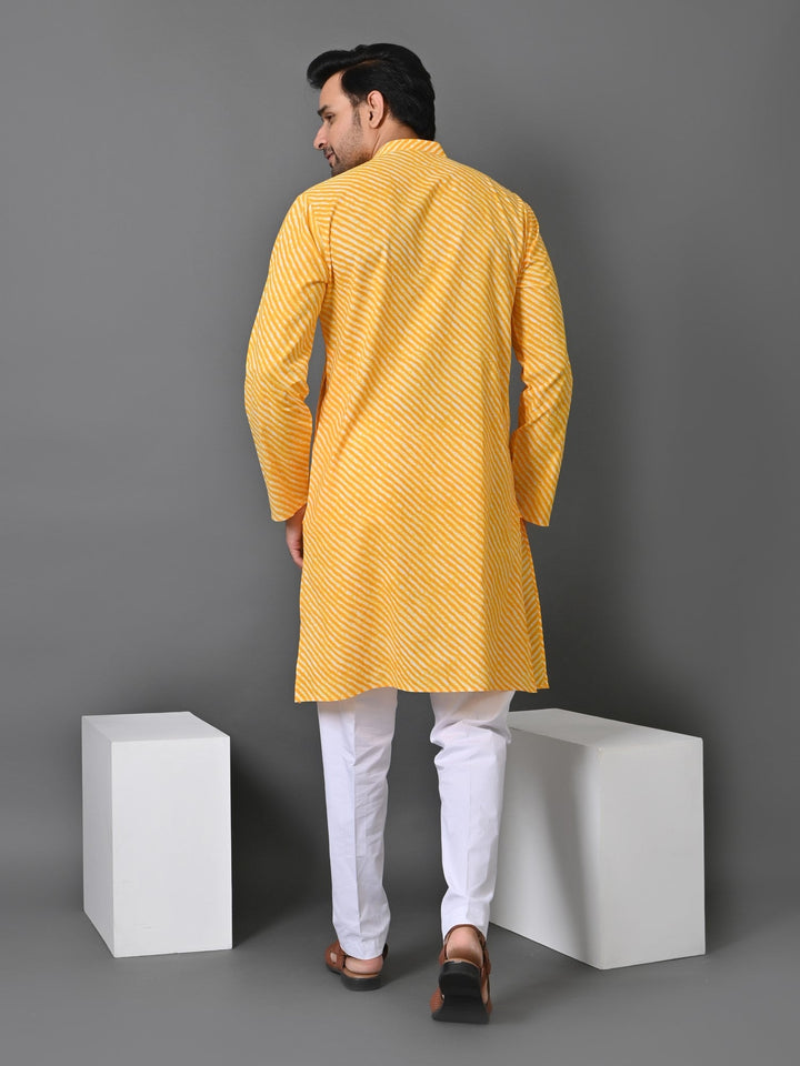 Leheriya Yellow Only Kurta