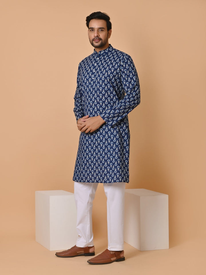 Floral Navy Blue Only Kurta