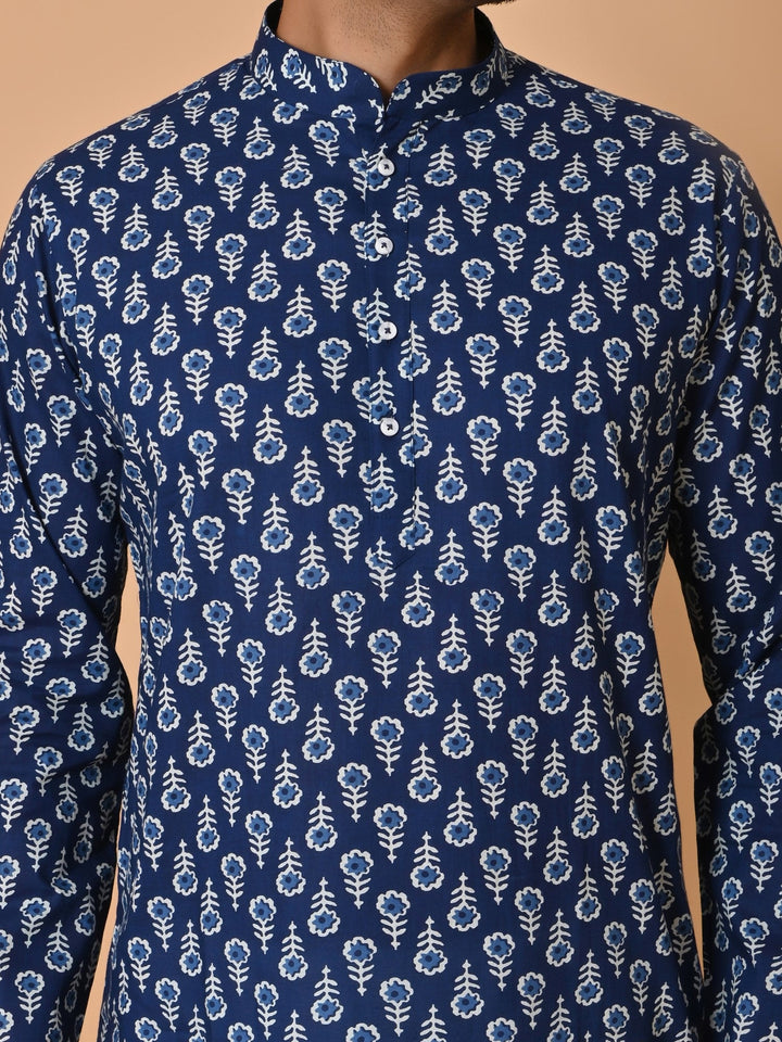 Floral Navy Blue Only Kurta