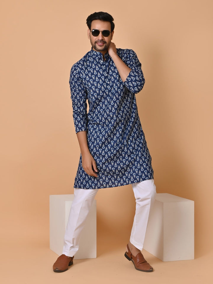 Floral Navy Blue Only Kurta