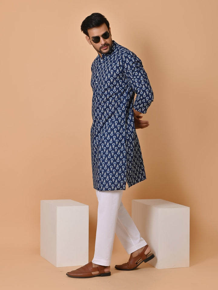Floral Navy Blue Only Kurta