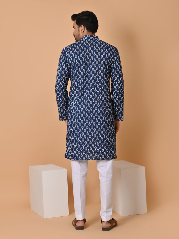 Floral Navy Blue Only Kurta