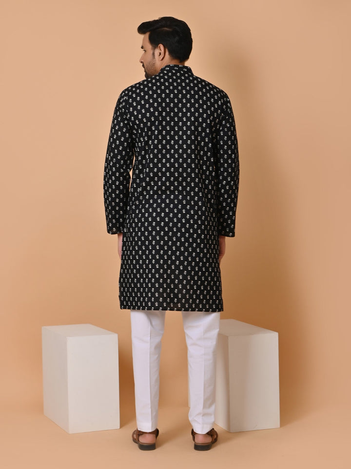 Leafs Black Only Kurta