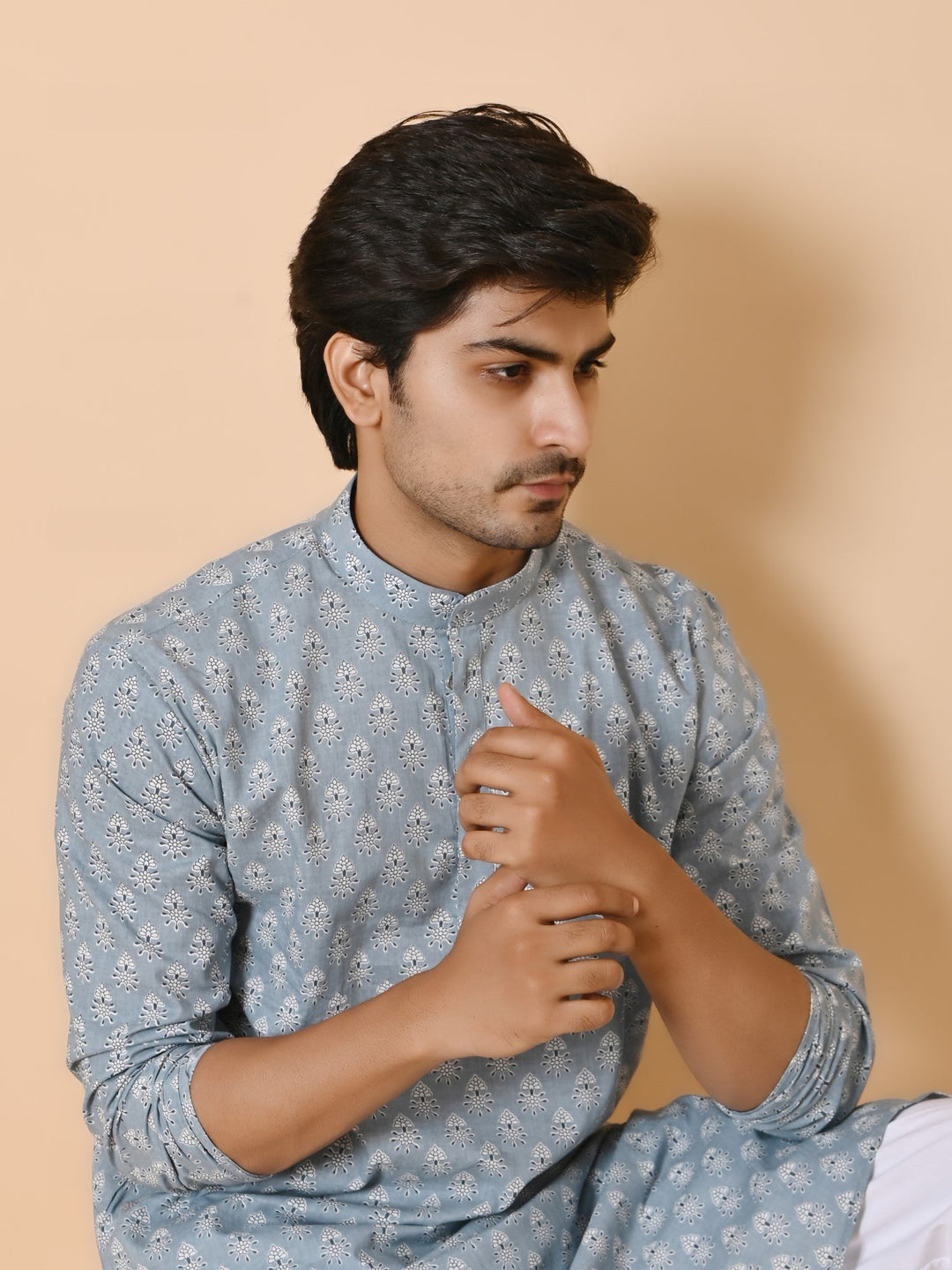 Ethnic Motifs Grey Only Kurta