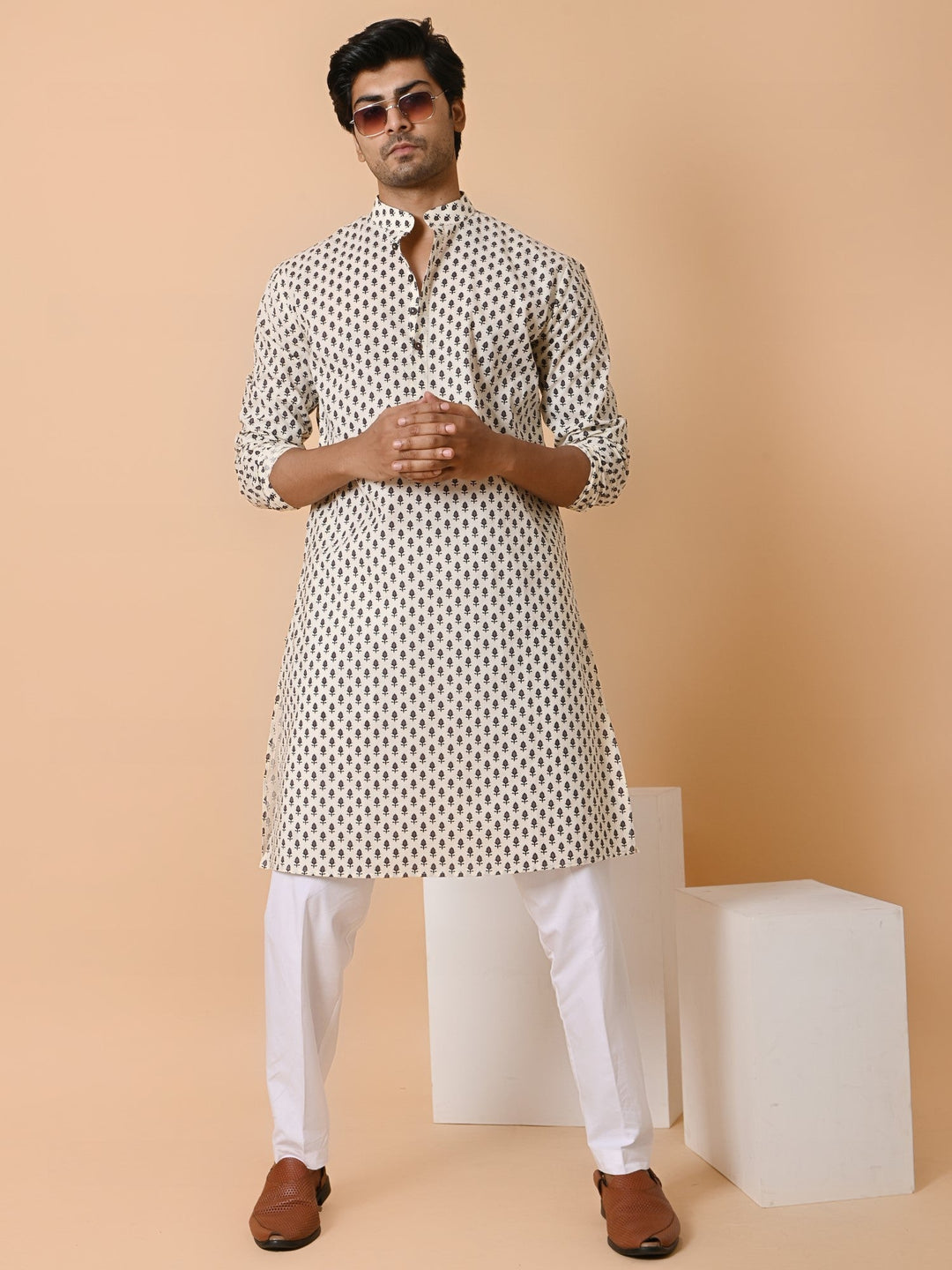 Floral Cream Only Kurta