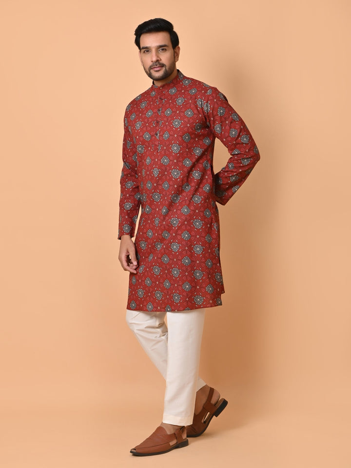 Floral Maroon Only Kurta