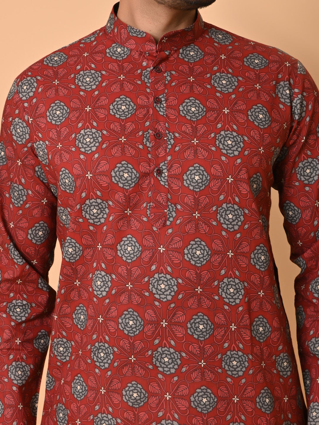 Floral Maroon Only Kurta