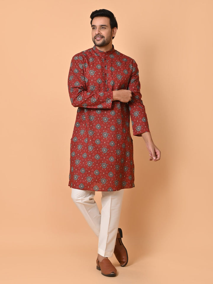 Floral Maroon Only Kurta