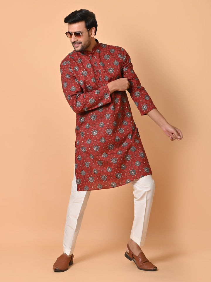 Floral Maroon Only Kurta