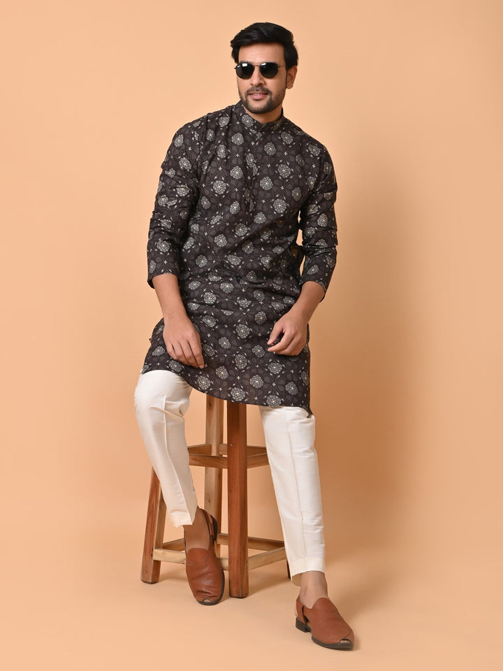 Floral Brown Only Kurta