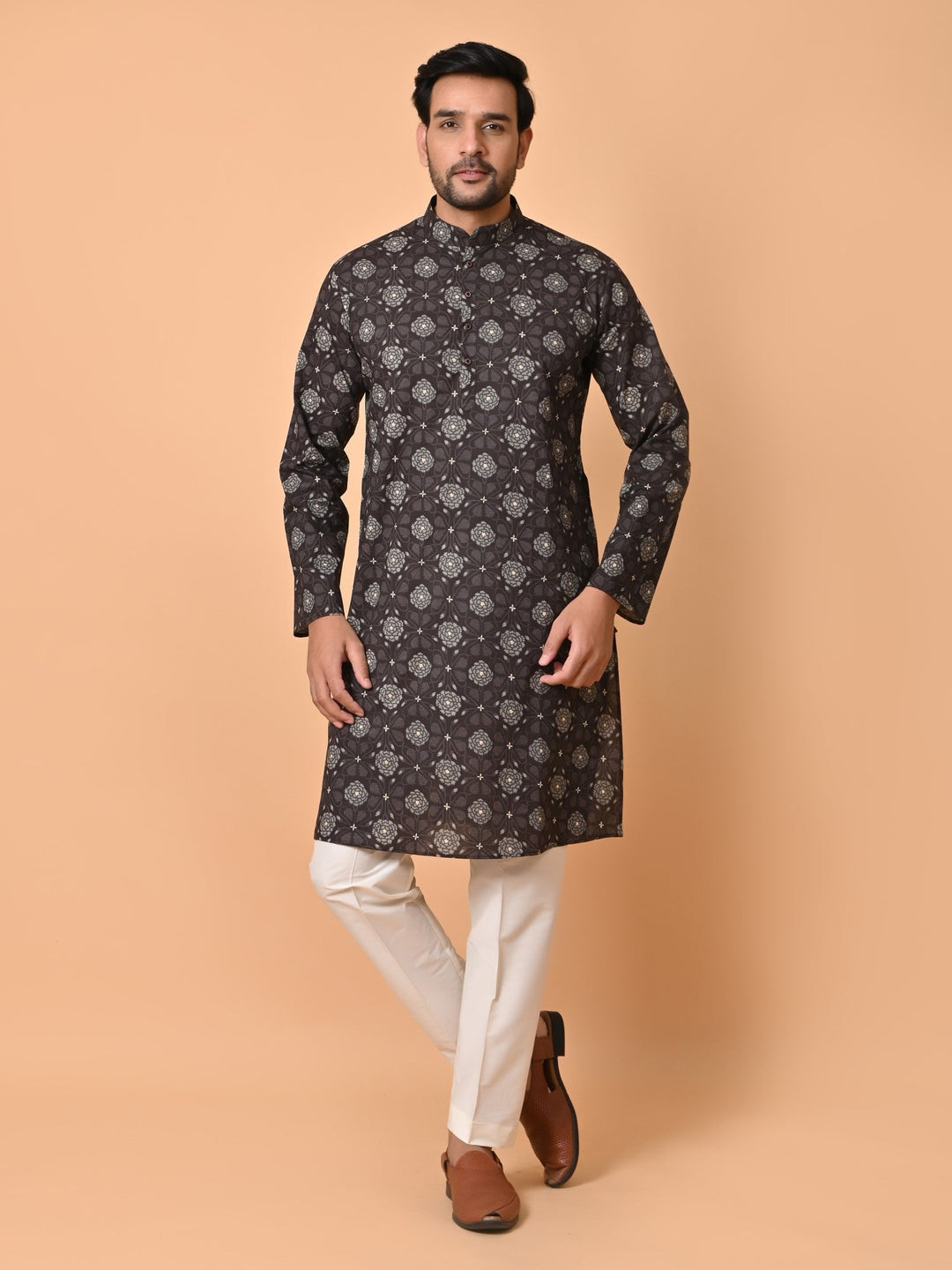 Floral Brown Only Kurta