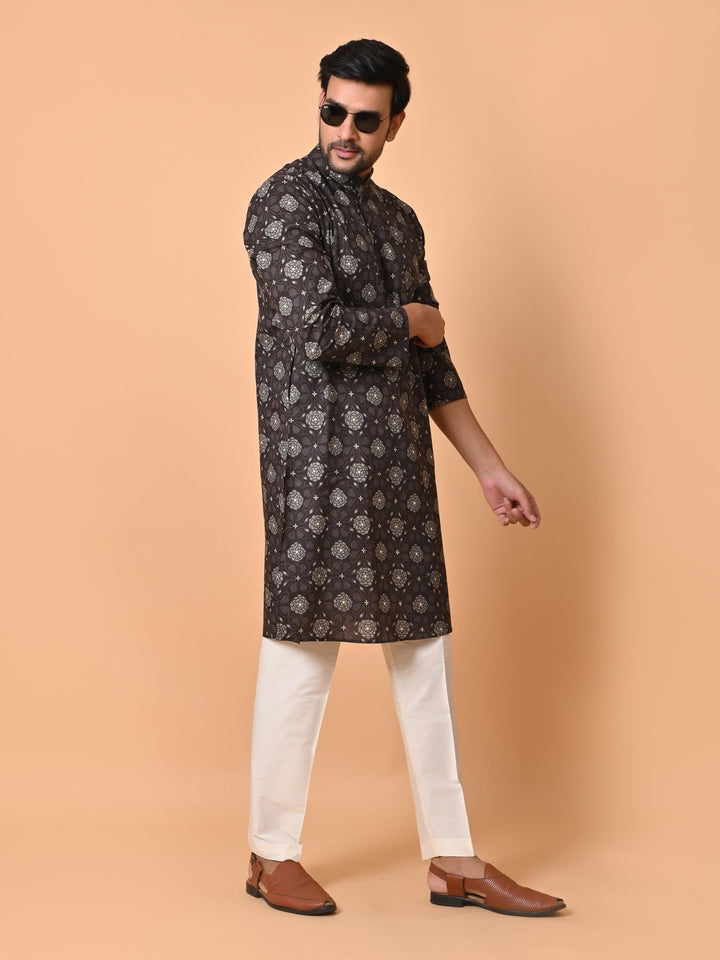 Floral Brown Only Kurta