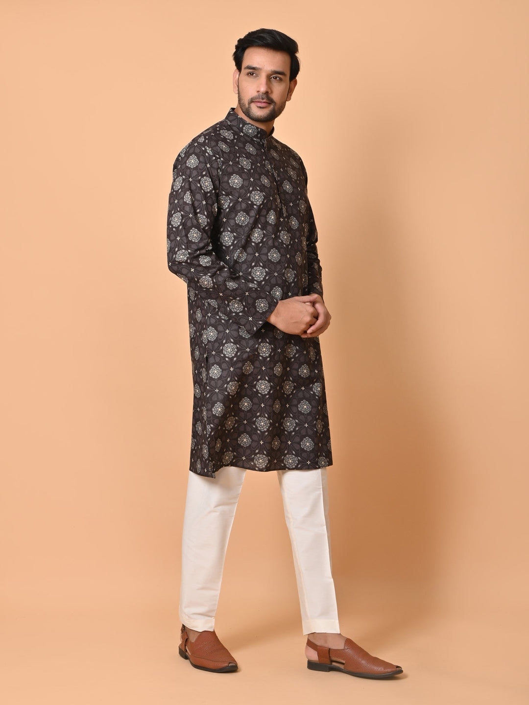 Floral Brown Only Kurta