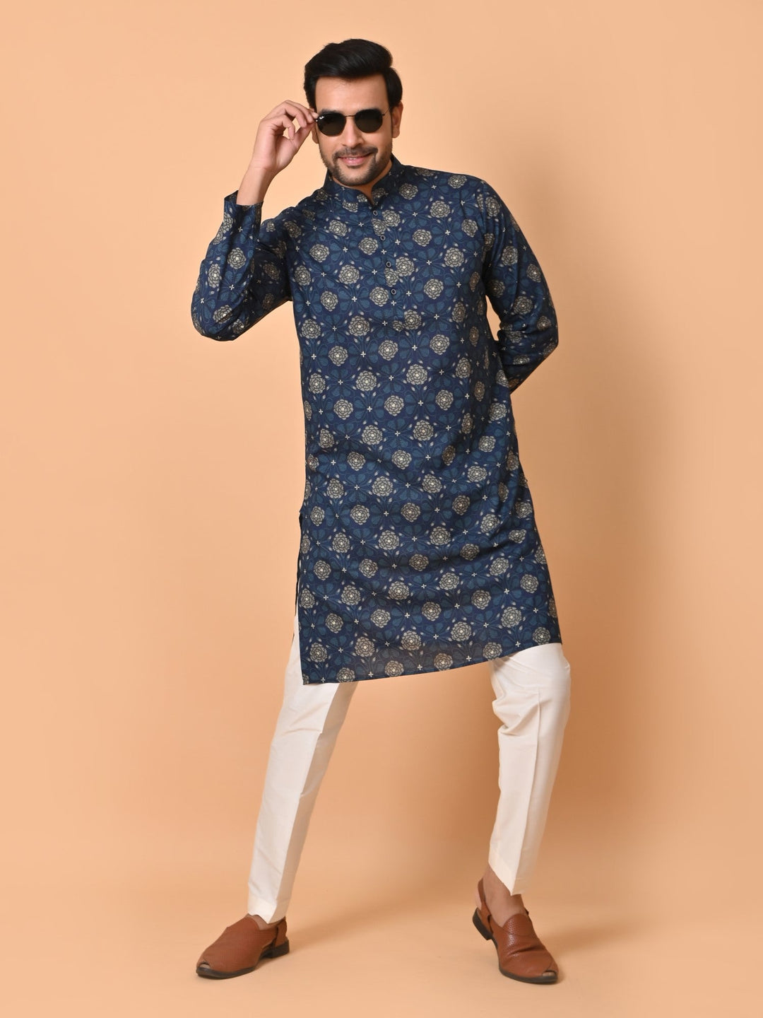 Floral Blue Only Kurta