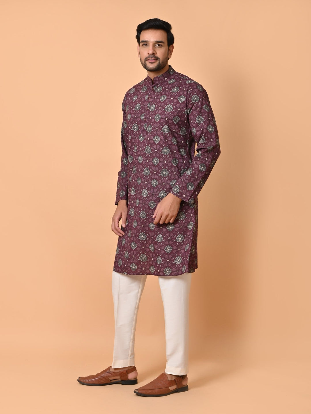 Floral Purple Only Kurta