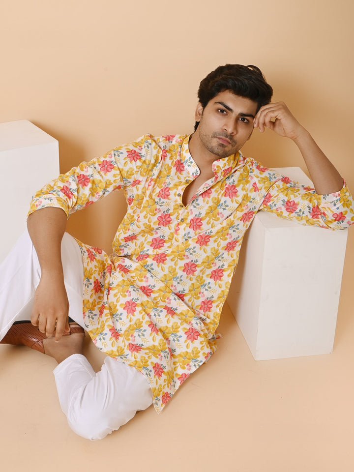 Floral Yellow Only Kurta