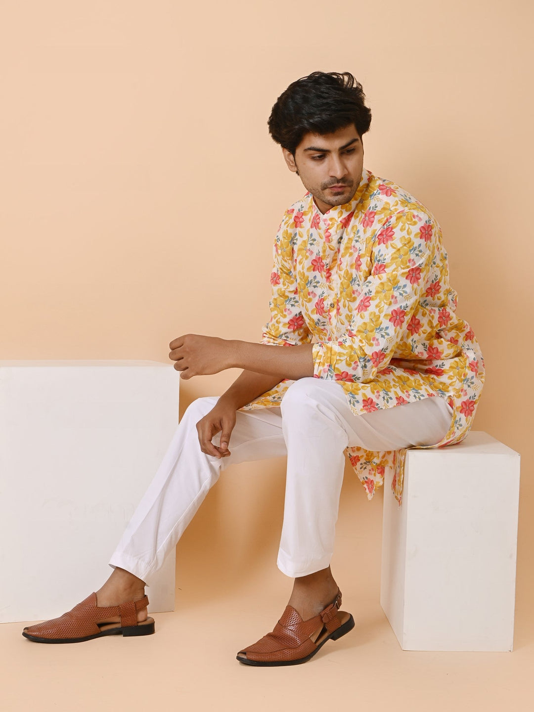 Floral Yellow Only Kurta