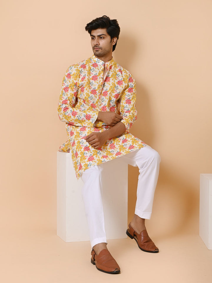 Floral Yellow Only Kurta