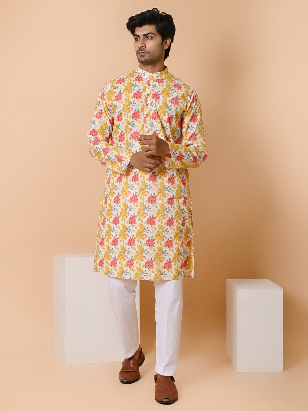 Floral Yellow Only Kurta