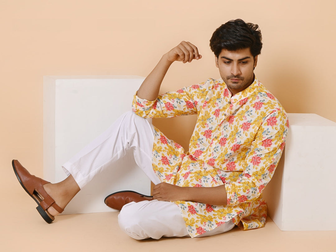 Floral Yellow Only Kurta