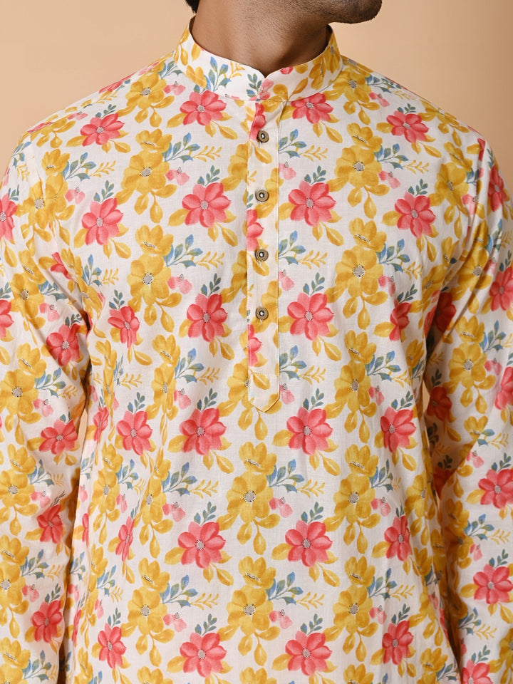 Floral Yellow Only Kurta