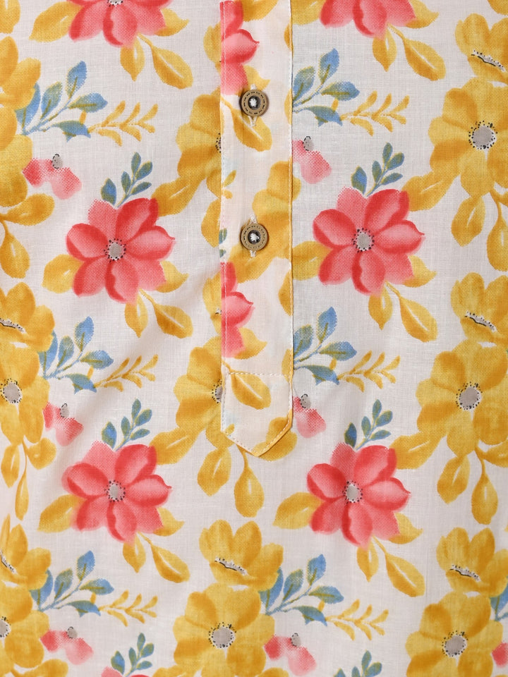 Floral Yellow Only Kurta