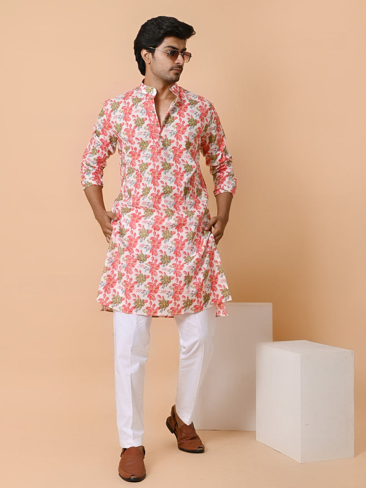 Floral Red Only Kurta