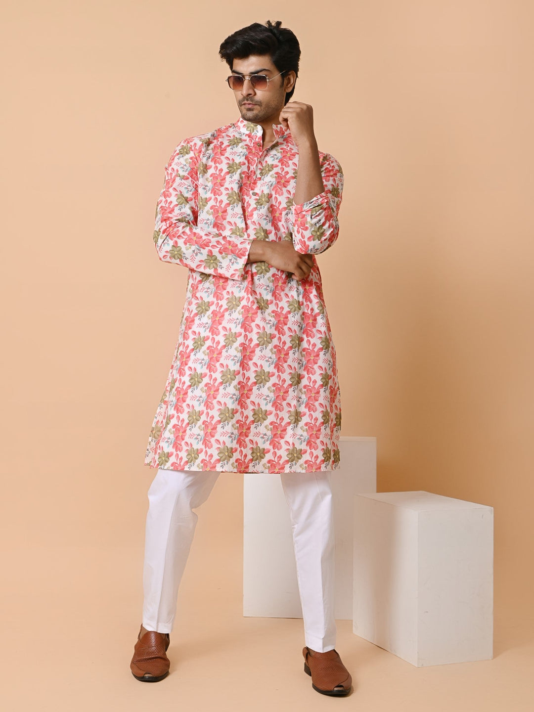 Floral Red Only Kurta