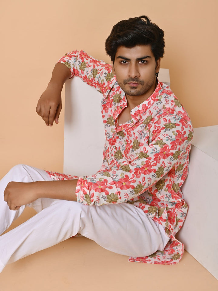 Floral Red Only Kurta