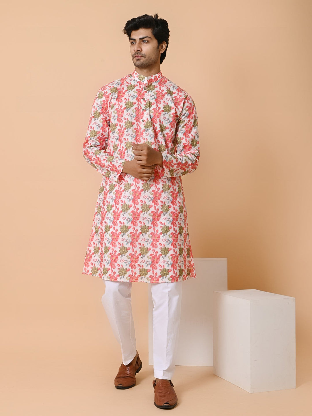 Floral Red Only Kurta