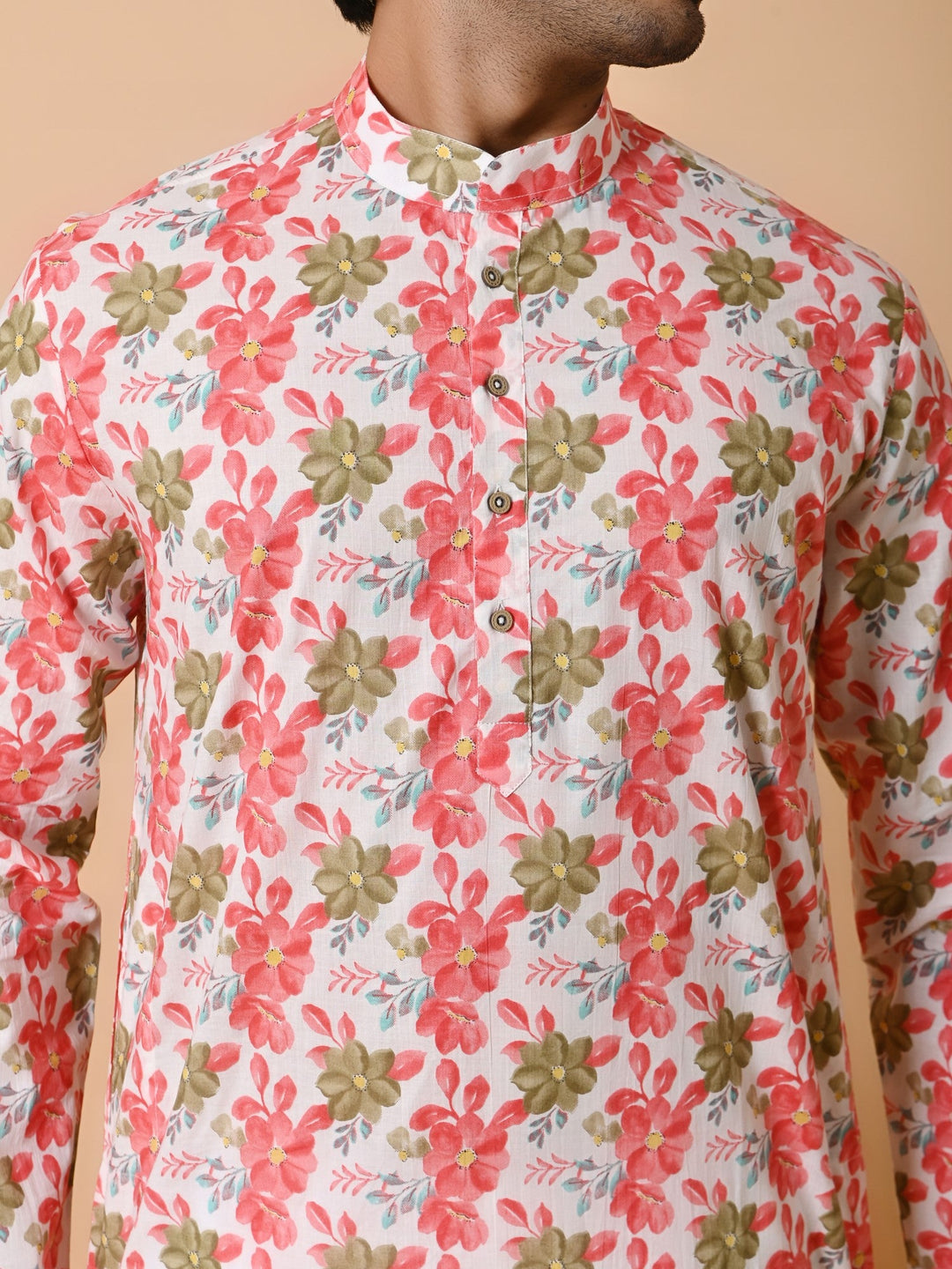 Floral Red Only Kurta