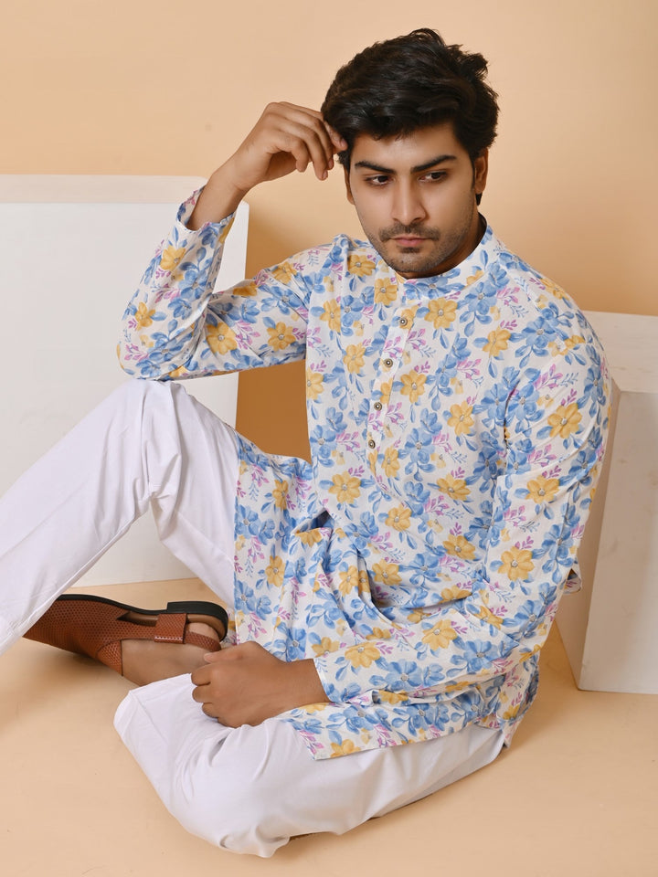 Floral Blue Only Kurta