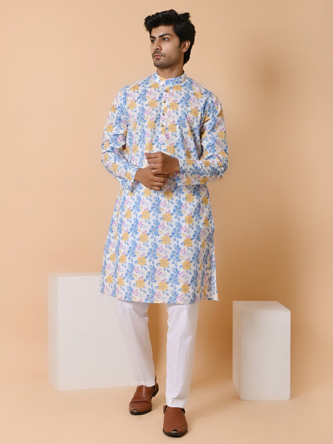 Floral Blue Only Kurta