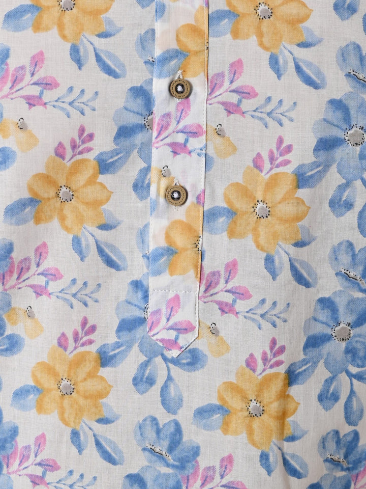 Floral Blue Only Kurta