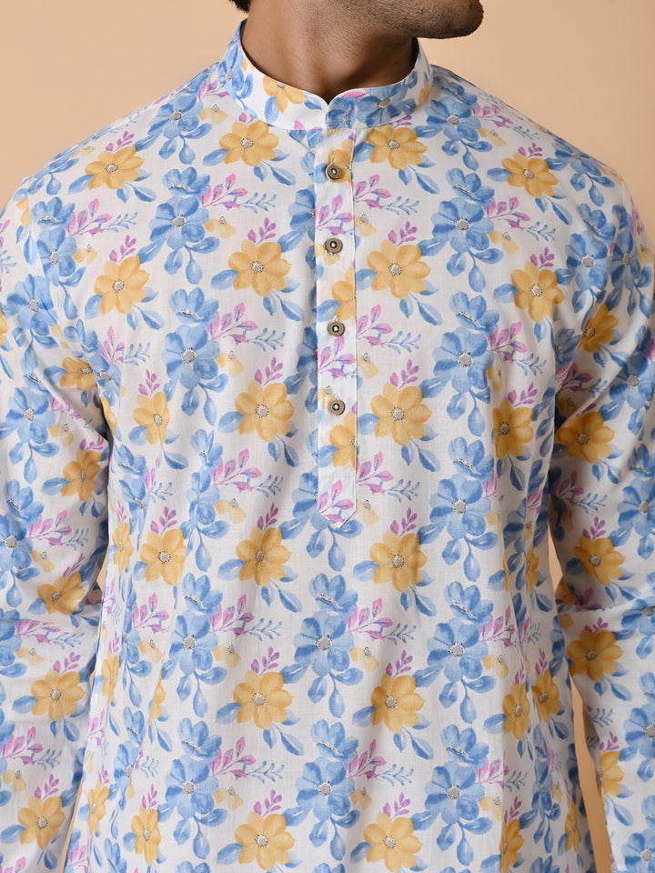 Floral Blue Only Kurta