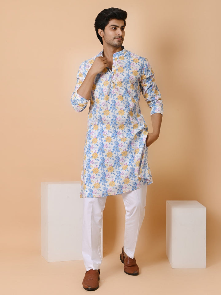 Floral Blue Only Kurta