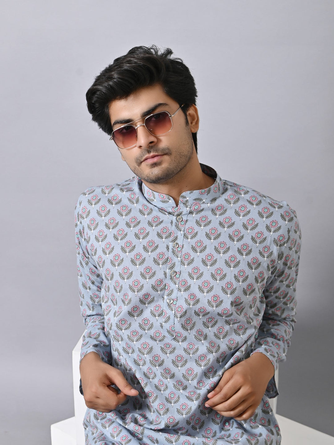 Floral Grey Only Kurta