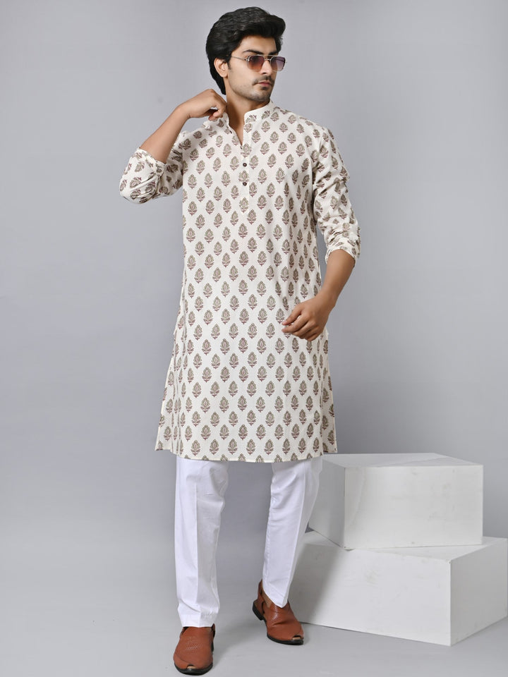 Floral Cream Only Kurta