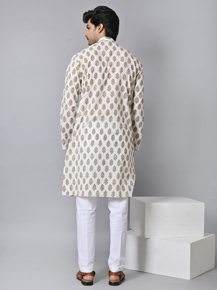 Floral Cream Only Kurta