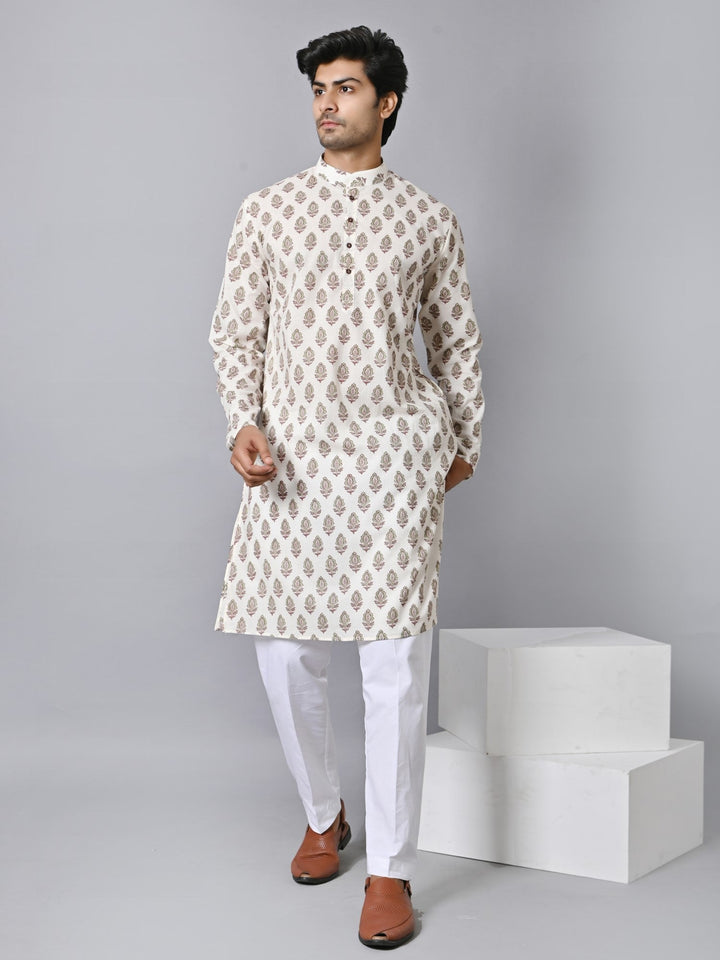 Floral Cream Only Kurta