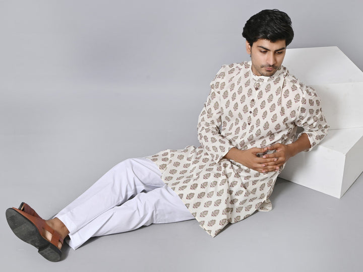 Floral Cream Only Kurta